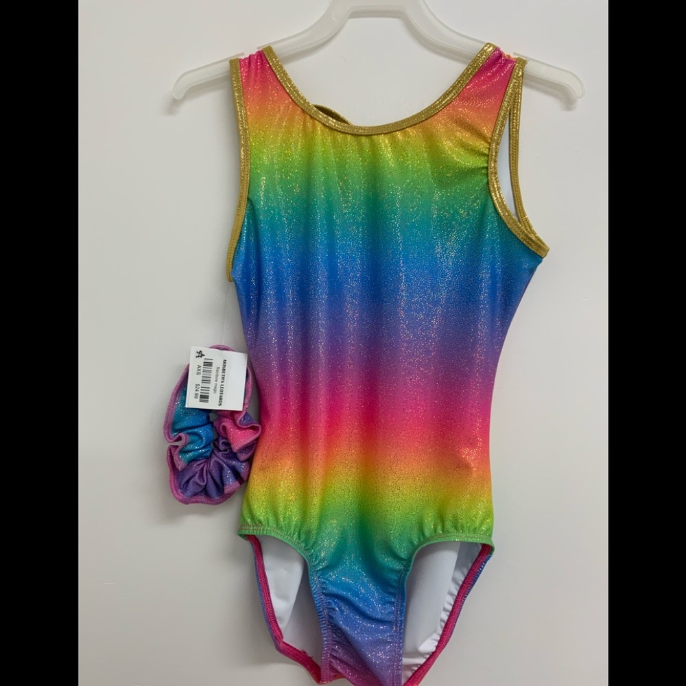 Rainbow gymnastics leotard for girls
